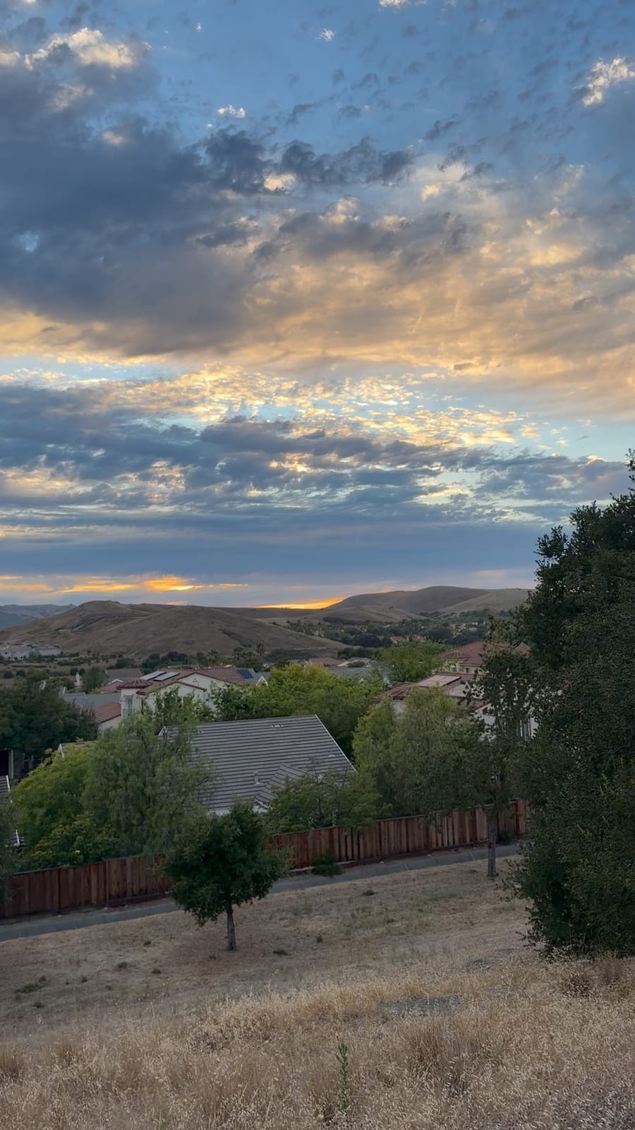 Red sunset over the San Ramon hills