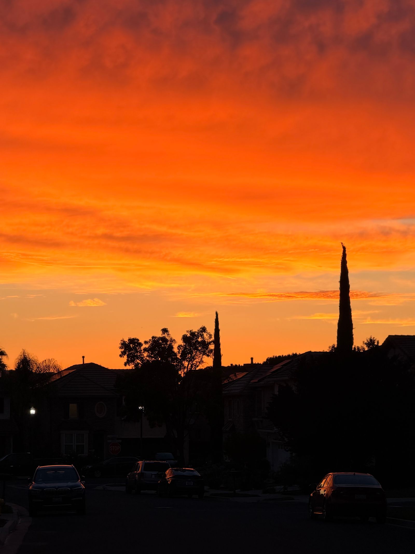 Fiery neighborhood sky — from Teddy